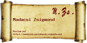 Madacsi Zsigmond névjegykártya