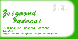 zsigmond madacsi business card
